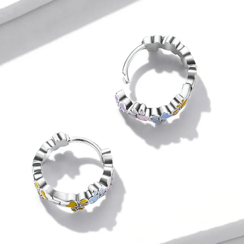 (imagine pentru) Cercei cu gheare colorate în stil Pandora - BSE580 - Vizualizare 4