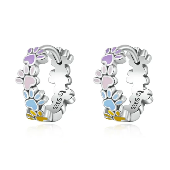 (imagine pentru) Cercei cu gheare colorate în stil Pandora - BSE580