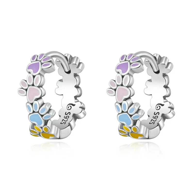 (imagine pentru) Cercei cu gheare colorate în stil Pandora - BSE580