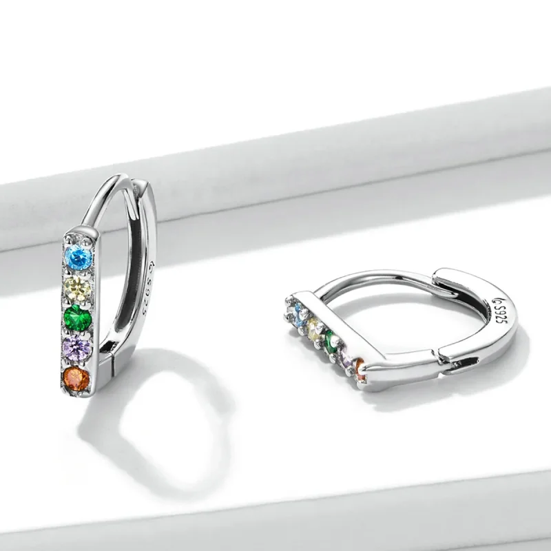 (imagine pentru) Cercei cu inel Zircon colorat în stil Pandora - BSE576 - Vizualizare 2