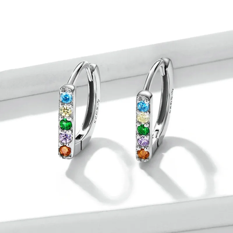 (imagine pentru) Cercei cu inel Zircon colorat în stil Pandora - BSE576 - Vizualizare 3