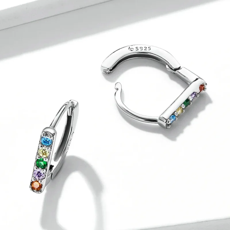 (imagine pentru) Cercei cu inel Zircon colorat în stil Pandora - BSE576 - Vizualizare 4