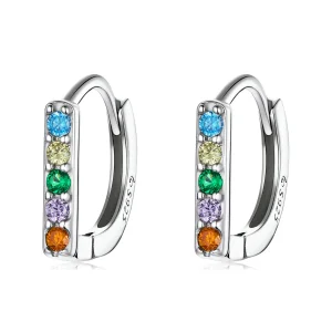 (imagine pentru) Cercei cu inel Zircon colorat în stil Pandora - BSE576