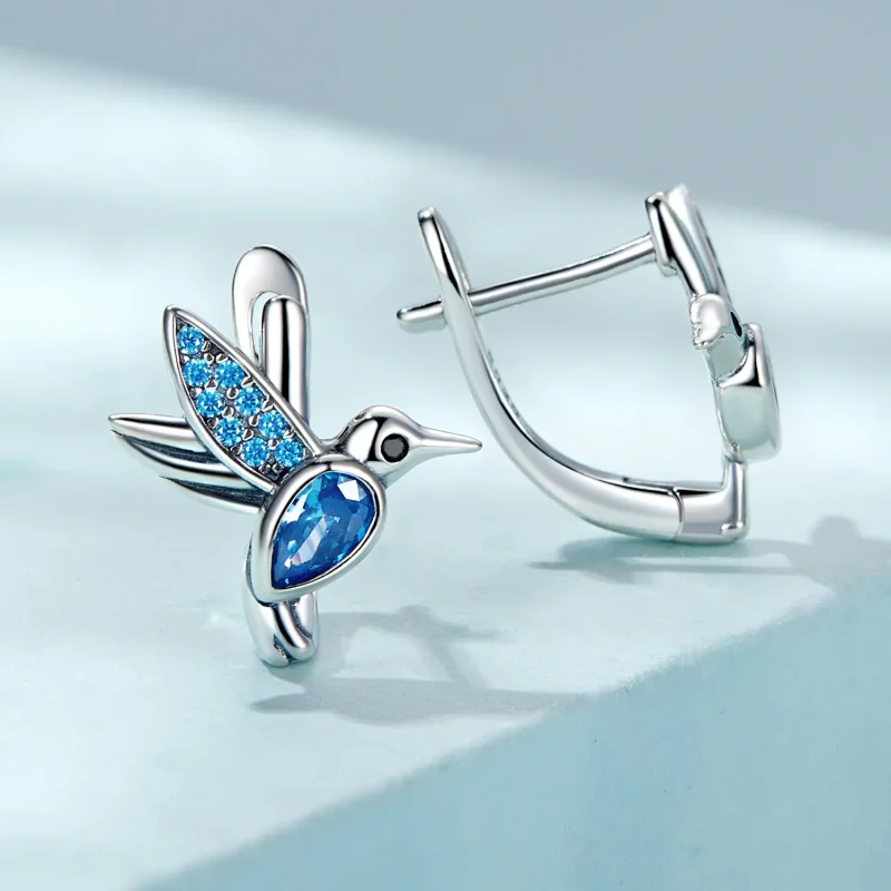 (imagine pentru) Cercei cu pandantiv în formă de colibri în stil Pandora - SCE1503 - Vizualizare 3
