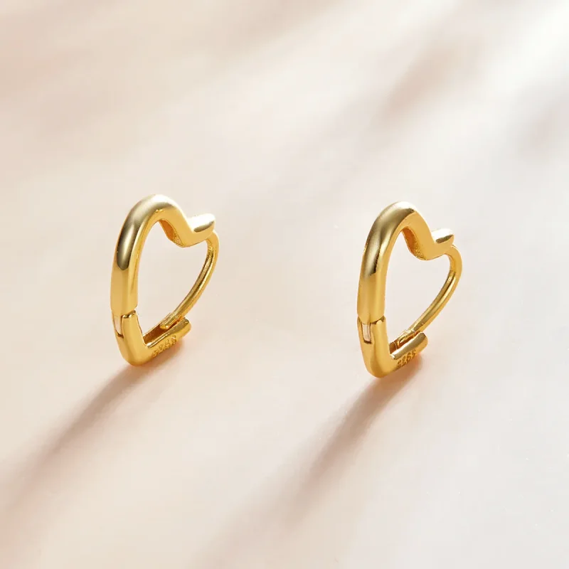 (imagine pentru) Cercei in stil Pandora cu inel in forma de inima din metal - SCE1174-B - Vizualizare 2