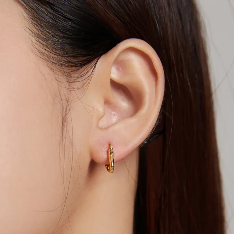 (imagine pentru) Cercei in stil Pandora cu inel in forma de inima din metal - SCE1174-B - Vizualizare 6