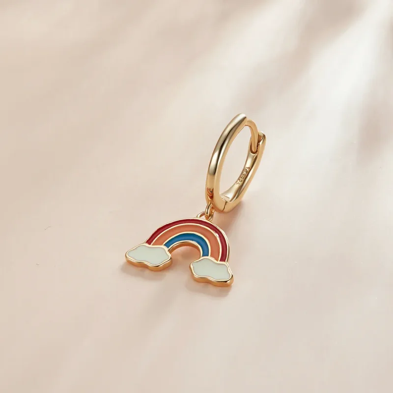 (imagine pentru) Cercei stil Pandora Pop Rainbow Hoop - SCE1238 - Vizualizare 2