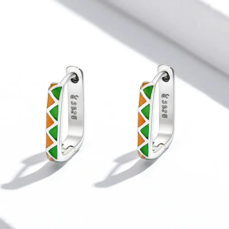(imagine pentru) Cercei tip Pandora cu design simplu și contrast de culori - SCE1371-GN - Vizualizare 2
