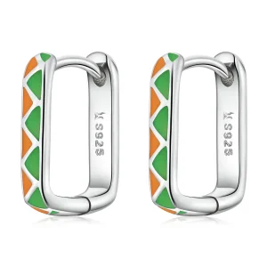 (imagine pentru) Cercei tip Pandora cu design simplu și contrast de culori - SCE1371-GN