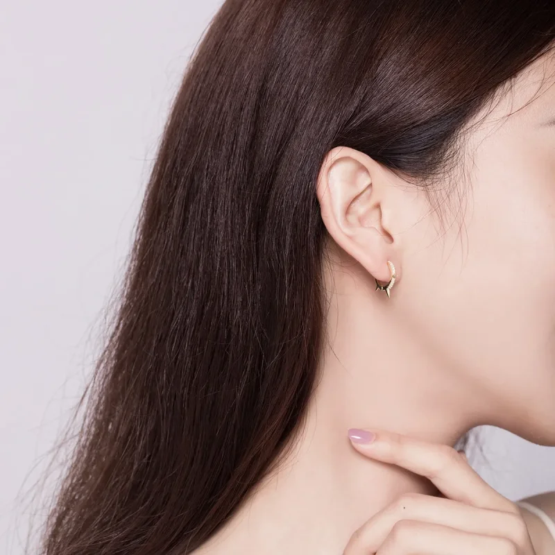 (imagine pentru) Pandora Stil Irregular Geometrie Cercei cu Inel - BSE168 - Vizualizare 6
