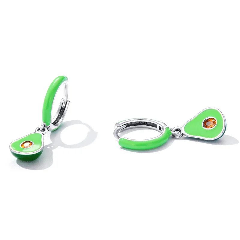 (imagine pentru) Pandora Style Avocado Hoop Earrings - SCE1400 - Vizualizare 2