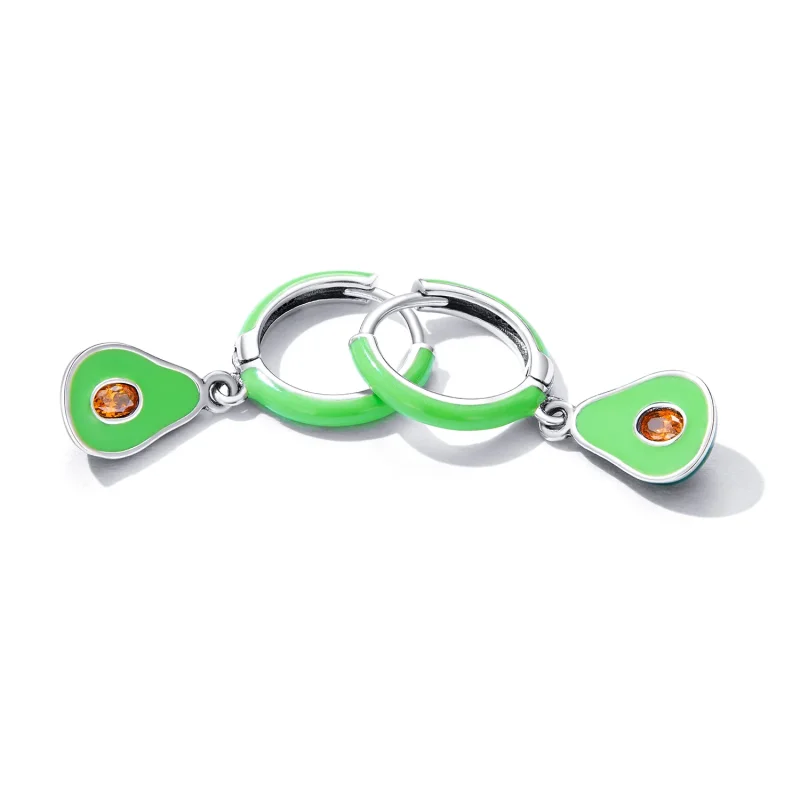 (imagine pentru) Pandora Style Avocado Hoop Earrings - SCE1400 - Vizualizare 4