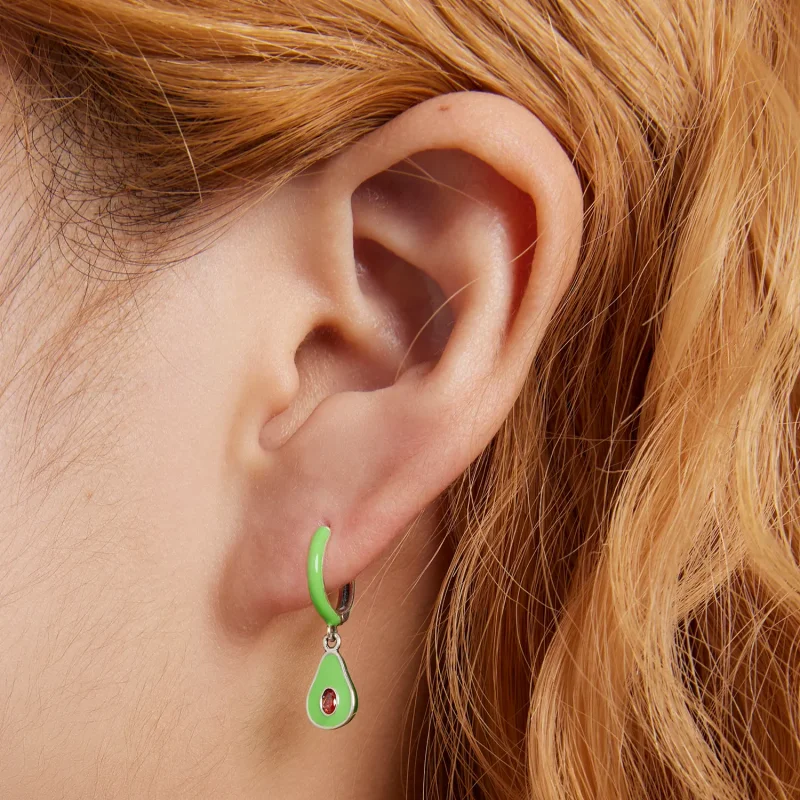 (imagine pentru) Pandora Style Avocado Hoop Earrings - SCE1400 - Vizualizare 5