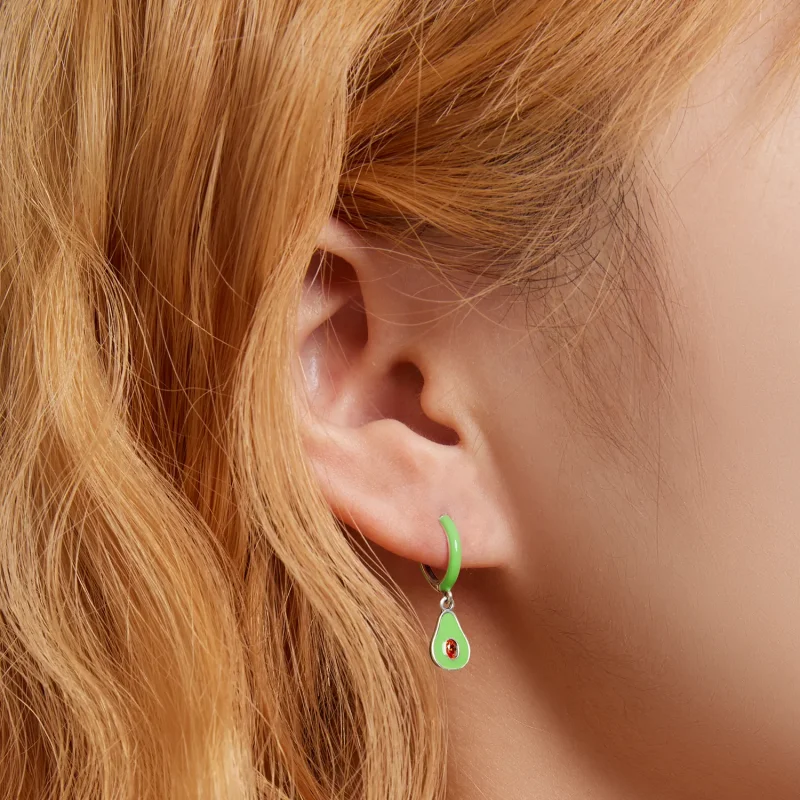 (imagine pentru) Pandora Style Avocado Hoop Earrings - SCE1400 - Vizualizare 7