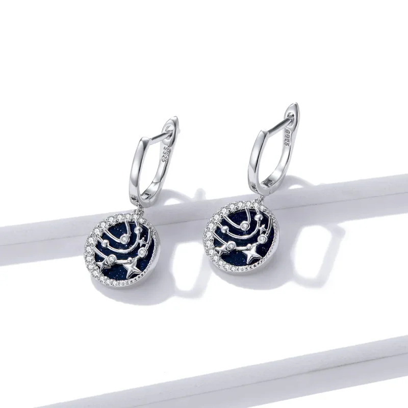 (imagine pentru) Pandora Style Brilliant Galaxy Hoop Earrings - BSE423 - Vizualizare 2