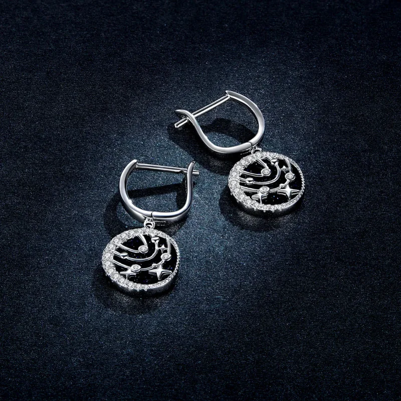 (imagine pentru) Pandora Style Brilliant Galaxy Hoop Earrings - BSE423 - Vizualizare 5