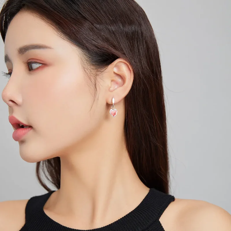 (imagine pentru) Pandora Style Close Lover Hoop Earrings - BSE484 - Vizualizare 6