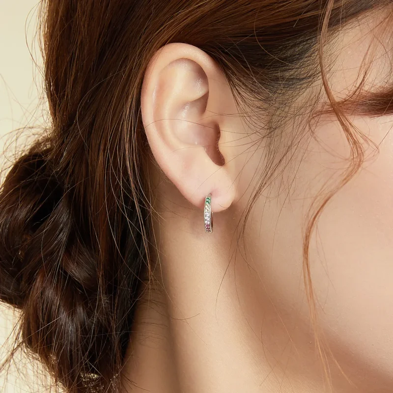 (imagine pentru) Pandora Style Colorful Hoop Earrings - BSE459 - Vizualizare 6