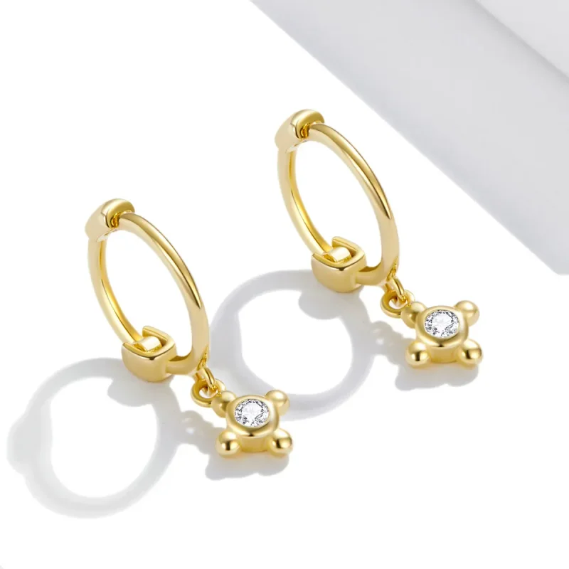 (imagine pentru) Pandora Style Cross Hoop Earrings - SCE1253 - Vizualizare 3