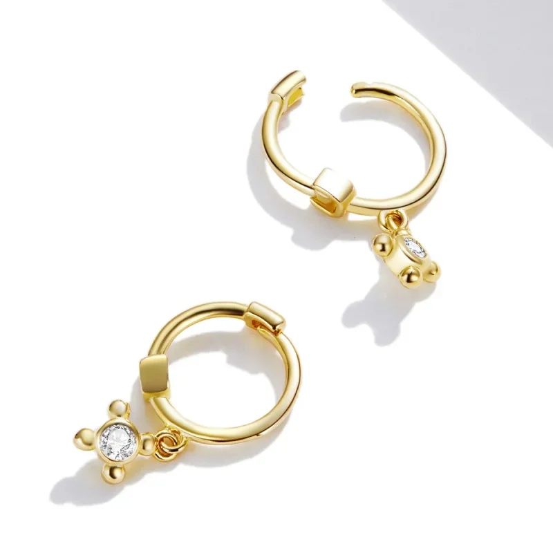 (imagine pentru) Pandora Style Cross Hoop Earrings - SCE1253 - Vizualizare 4