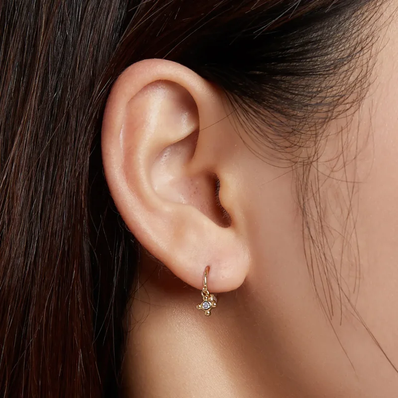 (imagine pentru) Pandora Style Cross Hoop Earrings - SCE1253 - Vizualizare 6