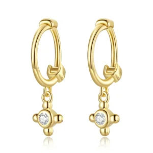 (imagine pentru) Pandora Style Cross Hoop Earrings - SCE1253