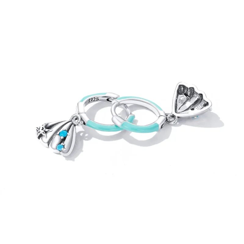 (imagine pentru) Pandora Style Delicate Shell Hoop Earrings - SCE1407 - Vizualizare 3