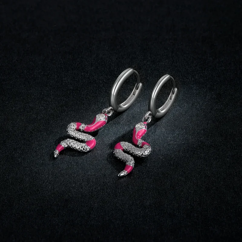 (imagine pentru) Pandora Style Delicate Spirit Serpent Hoop Earrings - BSE577 - Vizualizare 5