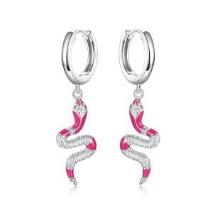 (imagine pentru) Pandora Style Delicate Spirit Serpent Hoop Earrings - BSE577