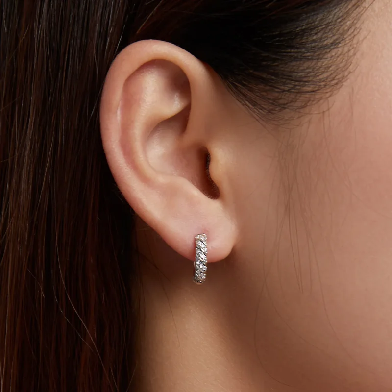 (imagine pentru) Pandora Style Elegant Woman Hoop Earrings - BSE512 - Vizualizare 6