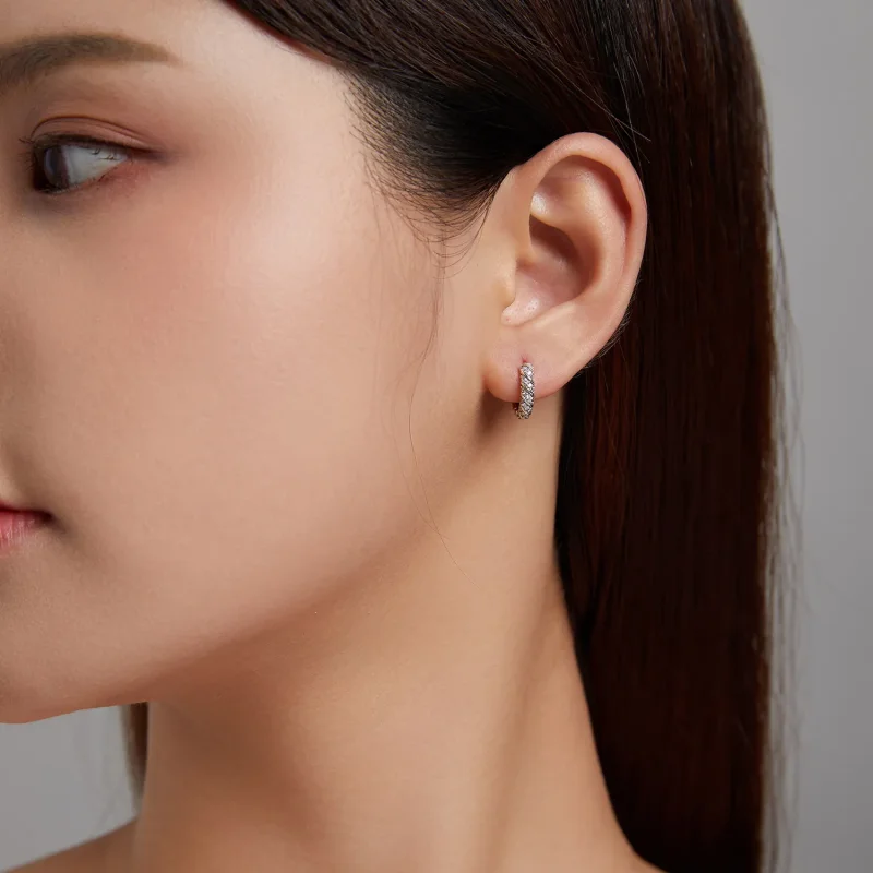 (imagine pentru) Pandora Style Elegant Woman Hoop Earrings - BSE512 - Vizualizare 7