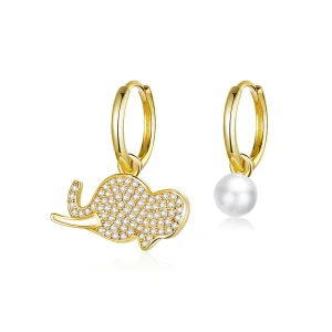 (imagine pentru) Pandora Style Elephant Hoop Earrings - BSE371