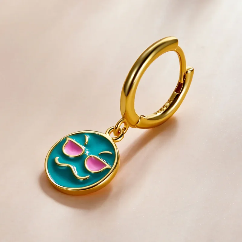 (imagine pentru) Pandora Style Emoji - Cercei cu inele - SCE1204-B cool - Vizualizare 2