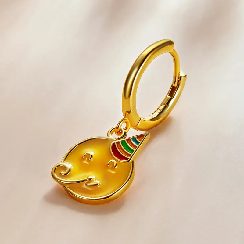 (imagine pentru) Pandora Style Emoji - Cercei hoop "Celebrate" - SCE1204-A - Vizualizare 2