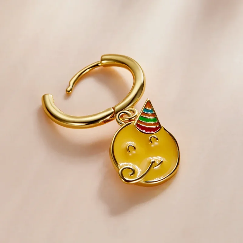 (imagine pentru) Pandora Style Emoji - Cercei hoop "Celebrate" - SCE1204-A - Vizualizare 3