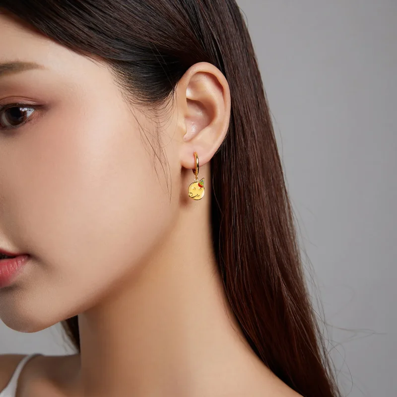 (imagine pentru) Pandora Style Emoji - Cercei hoop "Celebrate" - SCE1204-A - Vizualizare 4