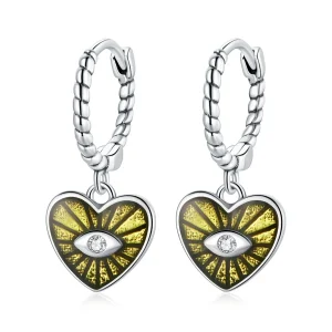 (imagine pentru) Pandora Style Love Devil Eyes - Cercei cu cerc galben lamaie - SCE1270-YE
