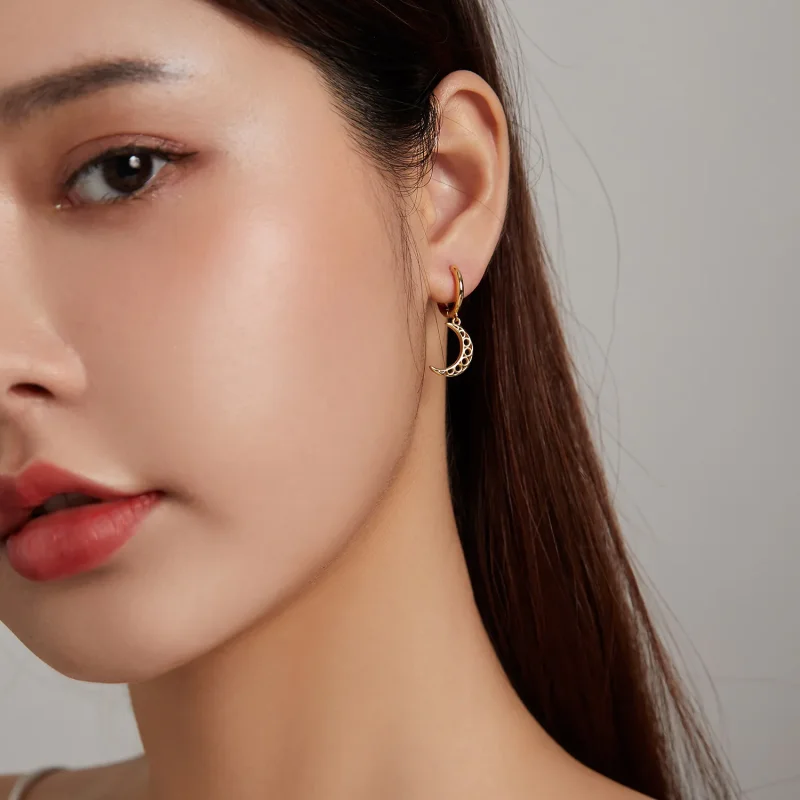 (imagine pentru) Pandora Style Minimalism - Cercei semilună cu stil - SCE1191 - Vizualizare 5