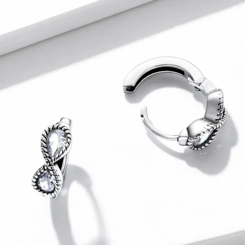 (imagine pentru) Pandora Style Minimalistic Infinity Symbol Hoop Earrings - BSE538 - Vizualizare 4