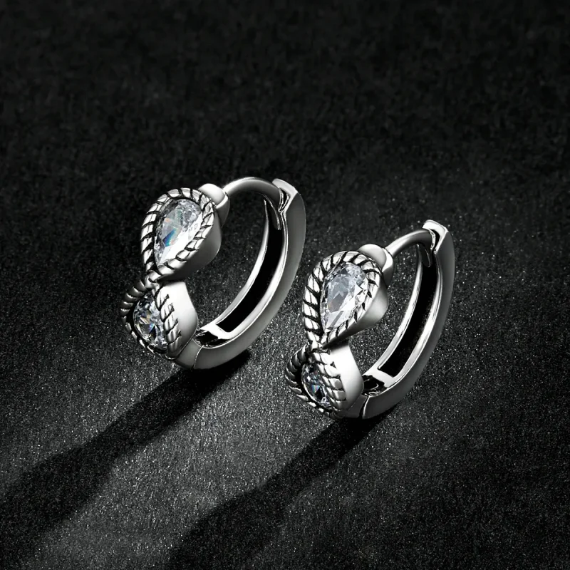 (imagine pentru) Pandora Style Minimalistic Infinity Symbol Hoop Earrings - BSE538 - Vizualizare 5