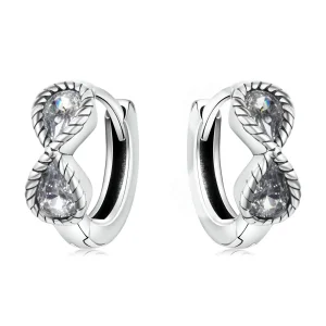 (imagine pentru) Pandora Style Minimalistic Infinity Symbol Hoop Earrings - BSE538