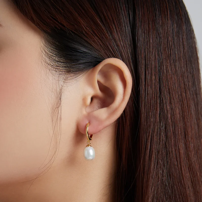 (imagine pentru) Pandora Style Mystic Spain - The Pearl Hoop Earrings - SCE1146 - Vizualizare 4