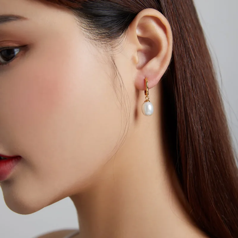 (imagine pentru) Pandora Style Mystic Spain - The Pearl Hoop Earrings - SCE1146 - Vizualizare 5