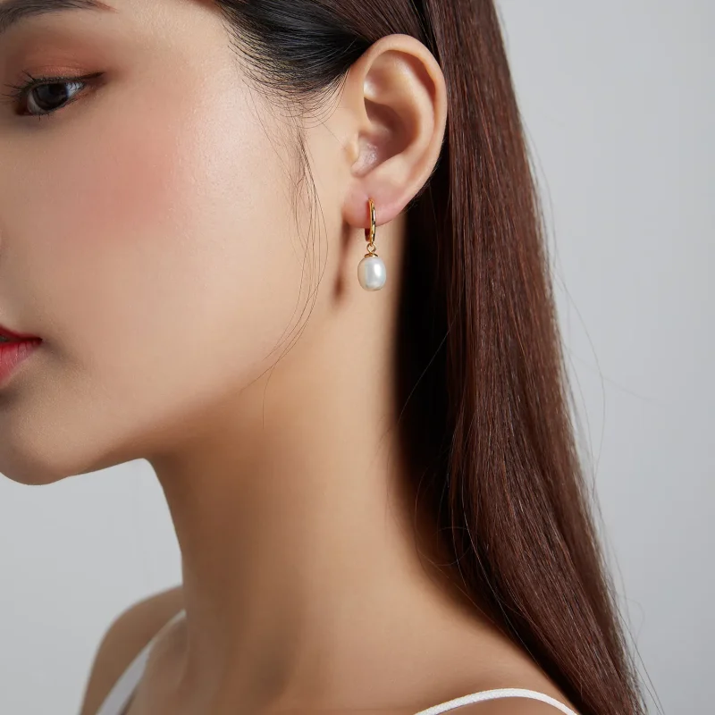 (imagine pentru) Pandora Style Mystic Spain - The Pearl Hoop Earrings - SCE1146 - Vizualizare 6