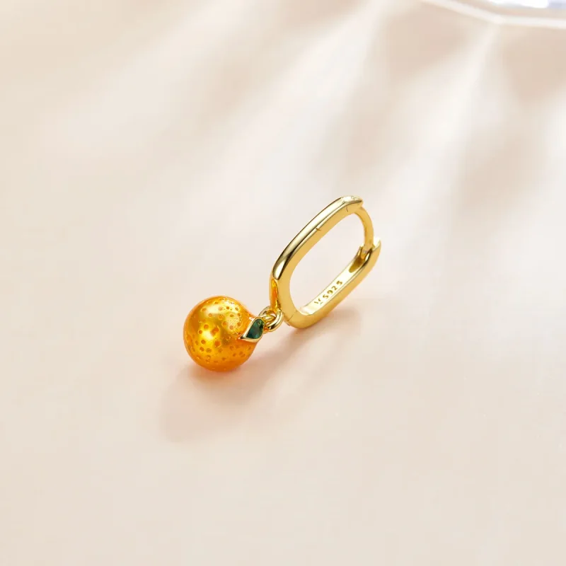 (imagine pentru) Pandora Style Orange Fun Hoop Earrings - SCE1078 - Vizualizare 2