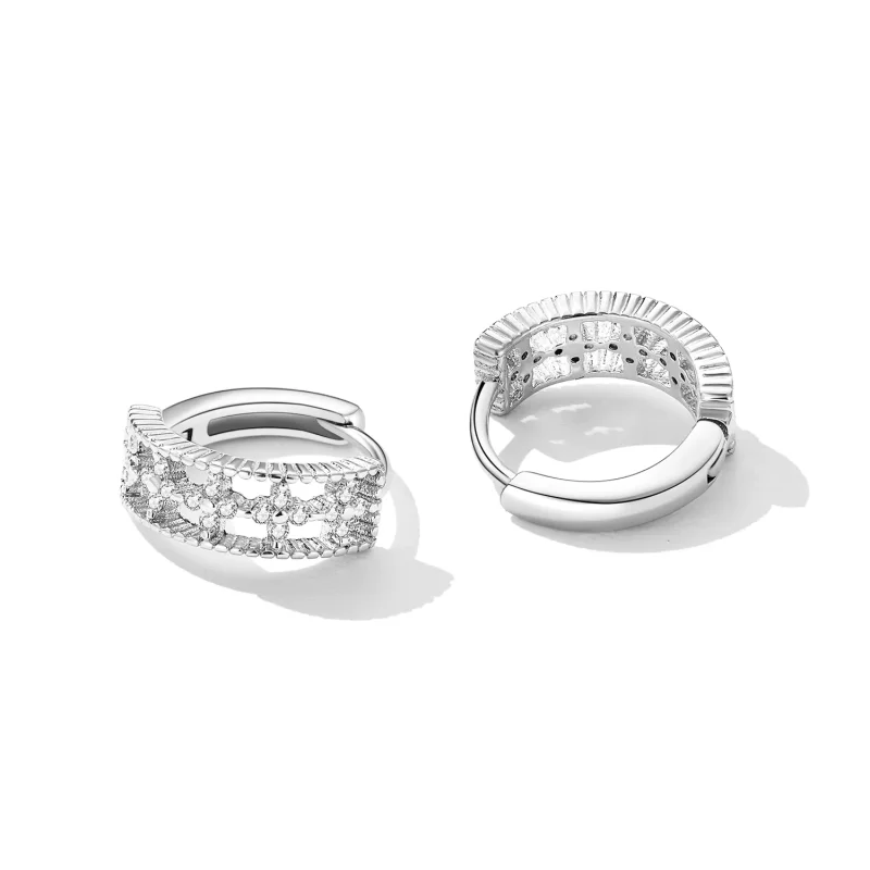 (imagine pentru) Pandora Style Refined Zircon Hoop Earrings - SCE1460 - Vizualizare 3