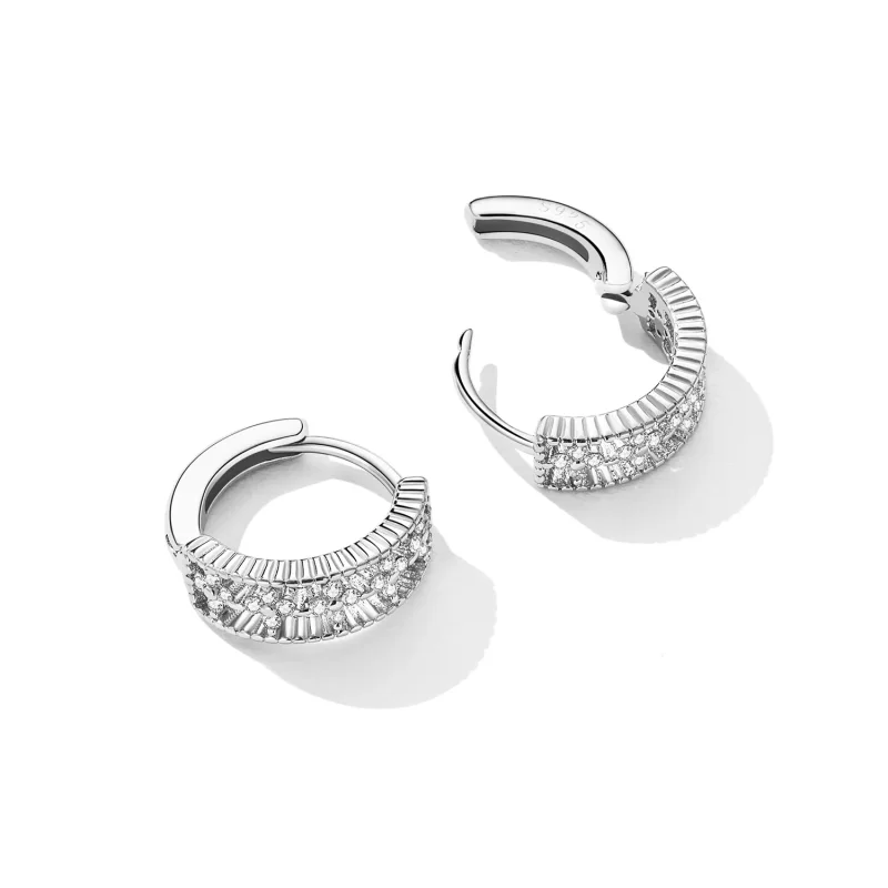 (imagine pentru) Pandora Style Refined Zircon Hoop Earrings - SCE1460 - Vizualizare 4