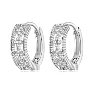 (imagine pentru) Pandora Style Refined Zircon Hoop Earrings - SCE1460