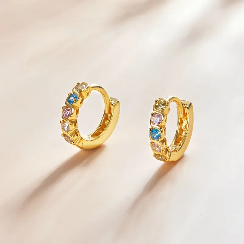 (imagine pentru) Pandora Style Shine Hoop Earrings - SCE1166-B - Vizualizare 2