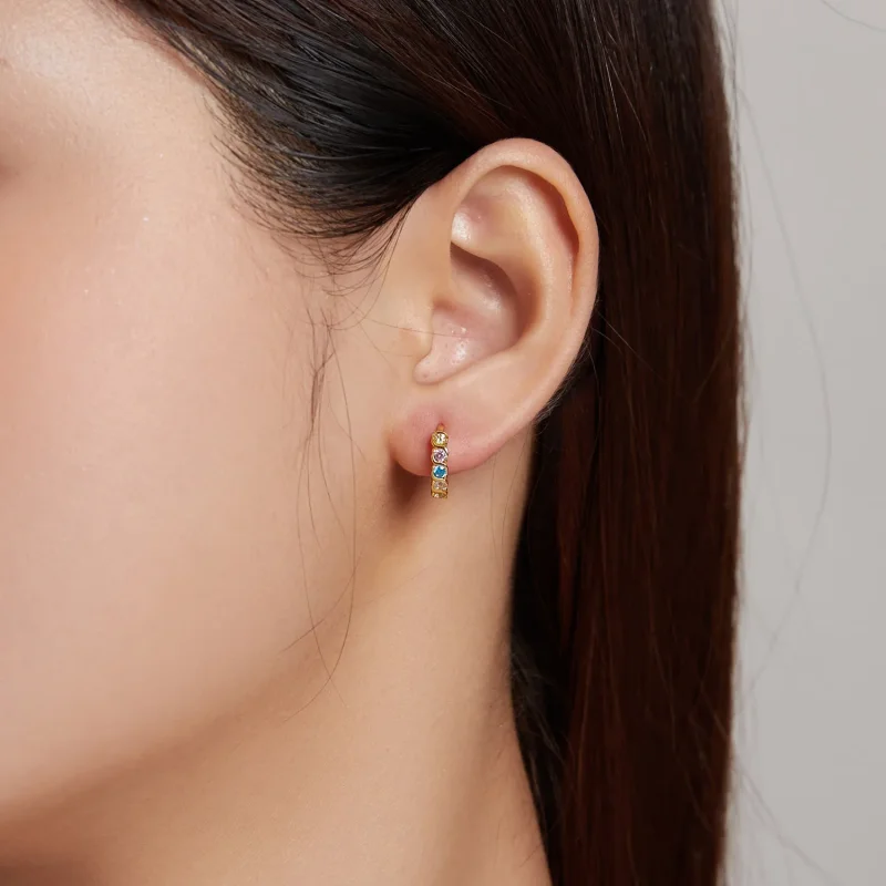 (imagine pentru) Pandora Style Shine Hoop Earrings - SCE1166-B - Vizualizare 5